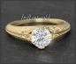 Preview: Diamant Jugendstil Design Ring, 1,12ct Solitär, 585 Gold